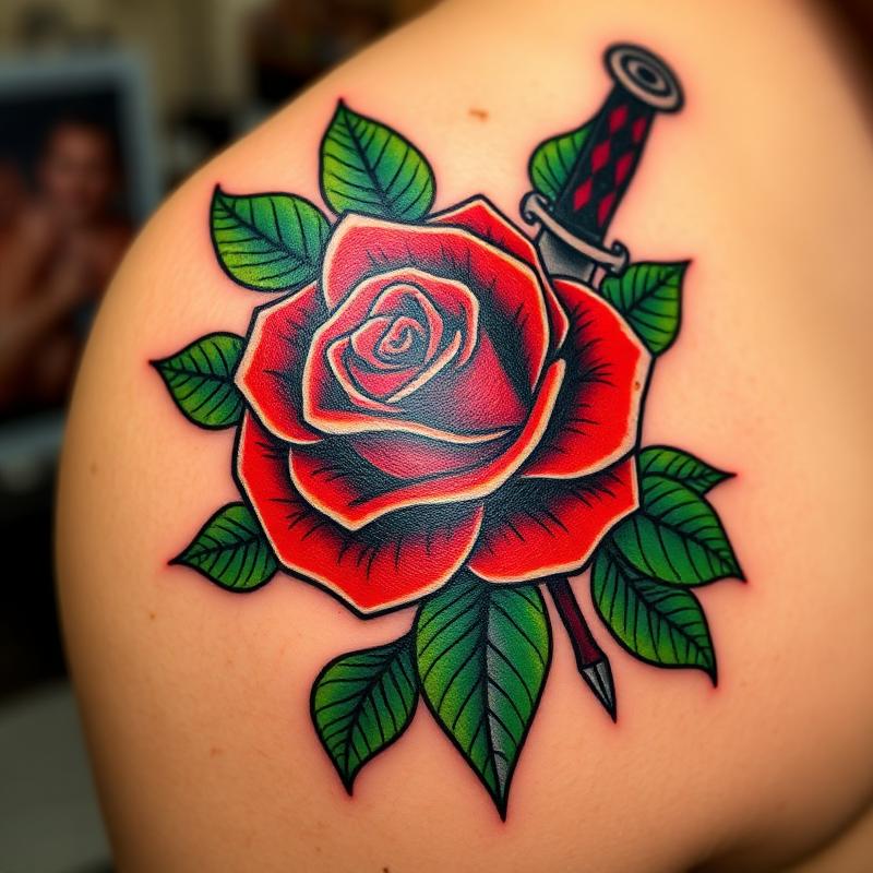 Traditional tattoo by Tattoo Therapy